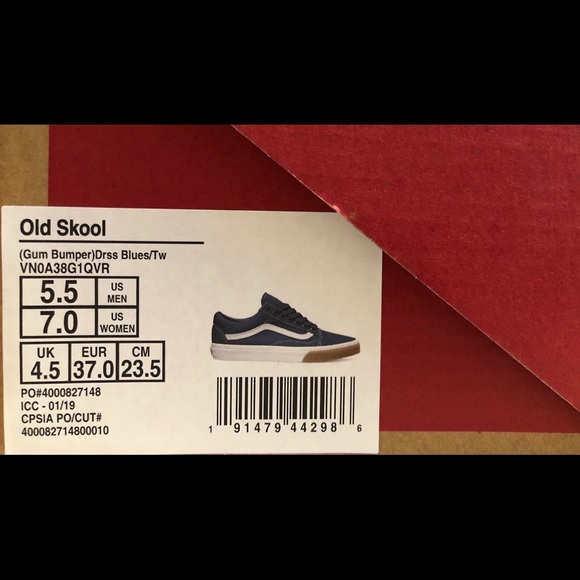 Vans Old Skool (Gum Bumper) “Dress Blues/True White” - Picture 6 of 10